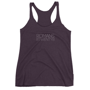 Romans 8;28 Workout Racer Back Tank for Women