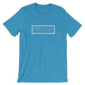 1 Corinthians 16:13 "Man Up" (Roman numerals w/in box) Christian T-Shirt for Men/Unisex