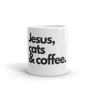 "Jesus, cats & coffee" Mug